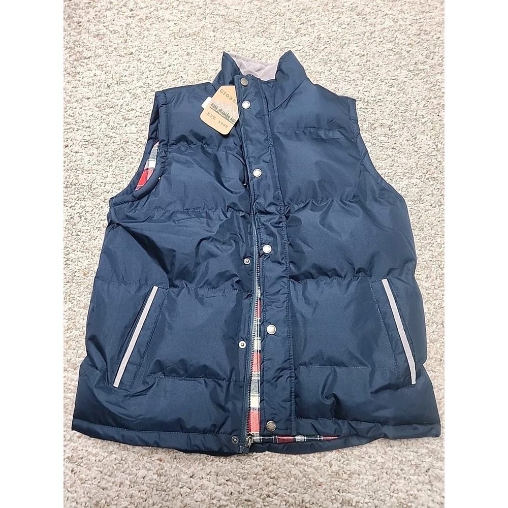 Gioberti Vest Jacket Puffer Boys‎ Full Zip Flannel Lined NWT 16 Navy MSRP $ 45